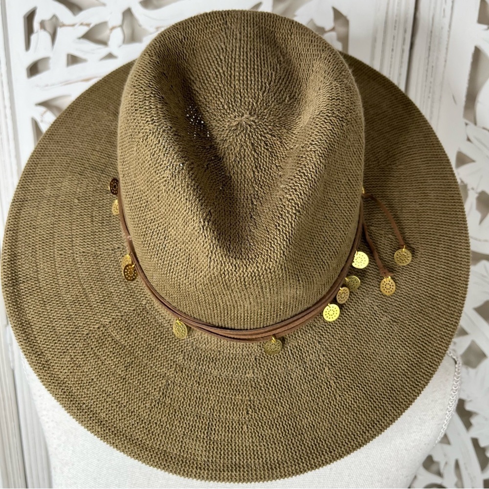 Anthropologie Olive Panama Hat